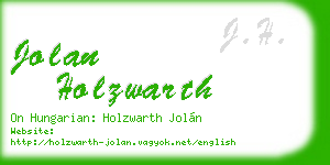jolan holzwarth business card
